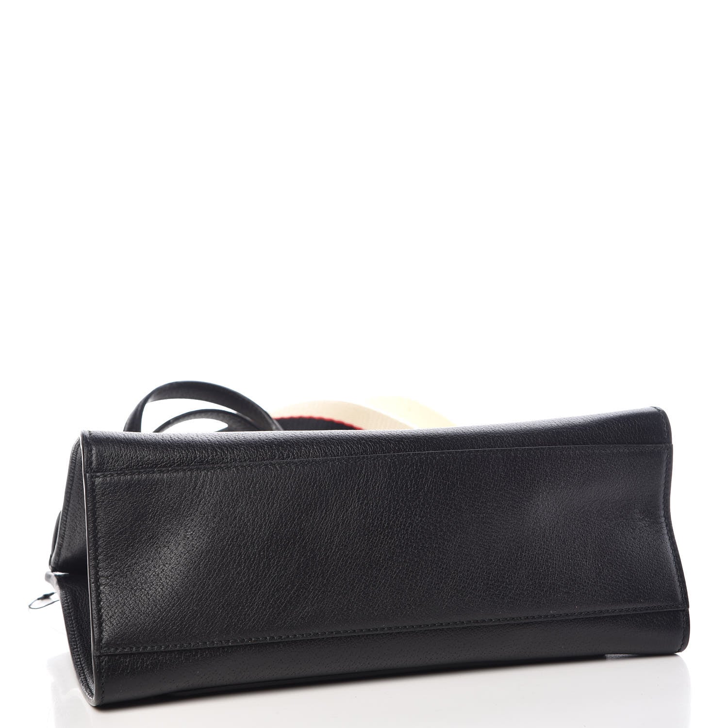 Gucci Grained Calfskin Web Crystal Butterfly Stripe Medium Totem Top Handle Bag Black 5 of 12