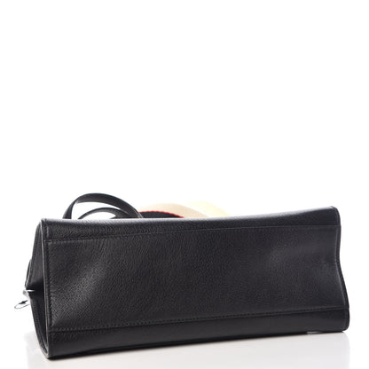 Gucci Grained Calfskin Web Crystal Butterfly Stripe Medium Totem Top Handle Bag Black 5 of 12