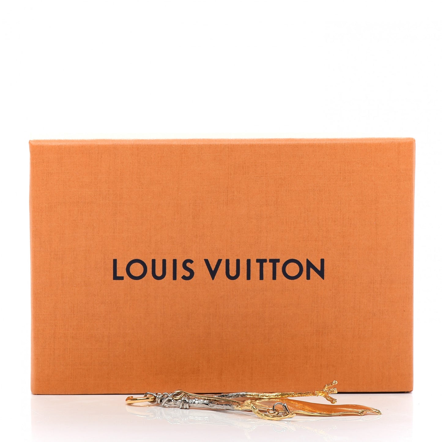 Metal LV Feathers Single Earring Gold Silver