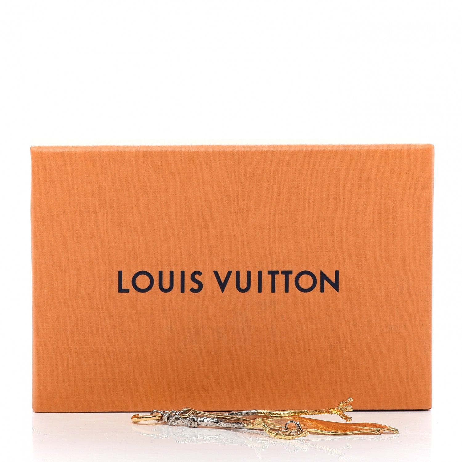 Louis Vuitton Metal LV Feathers Single Earring Gold Silver 4 of 4