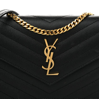 Saint Laurent Grain De Poudre Matelasse Chevron Monogram Envelope Chain Wallet Black 7 of 10