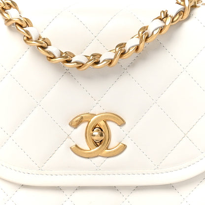 Chanel Lambskin Quilted Small Messenger Flap White 7 of 10