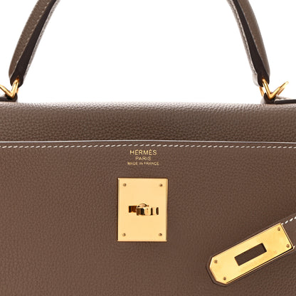 Hermes Togo Kelly Retourne 32 Etoupe 5 of 11