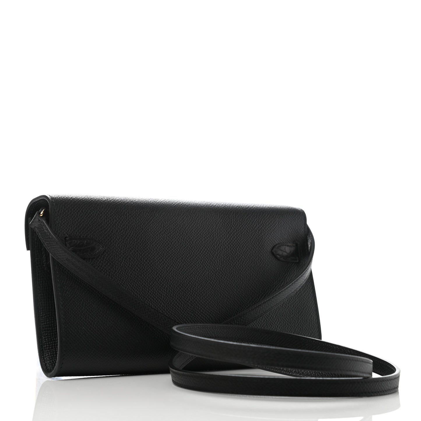 Epsom Matte Alligator Touch Kelly Wallet To Go Black