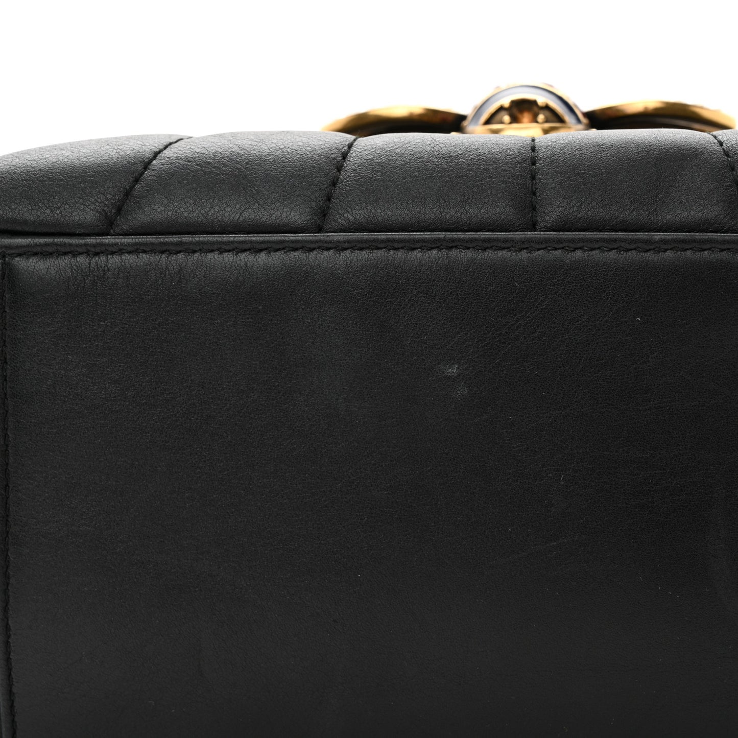 Calfskin Bamboo Trapuntata Queen Margaret Backpack Black
