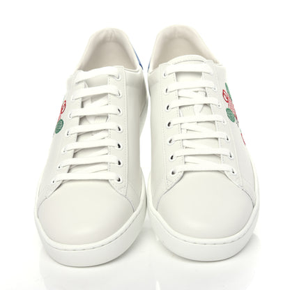 Gucci Calfskin Miro Soft Tennis Embroidered Womens Ace Sneakers 41 White Rio Blue 5 of 11