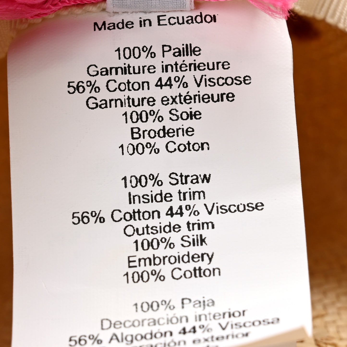 Straw Englantine Hat 56 Naturel Amazone Pop