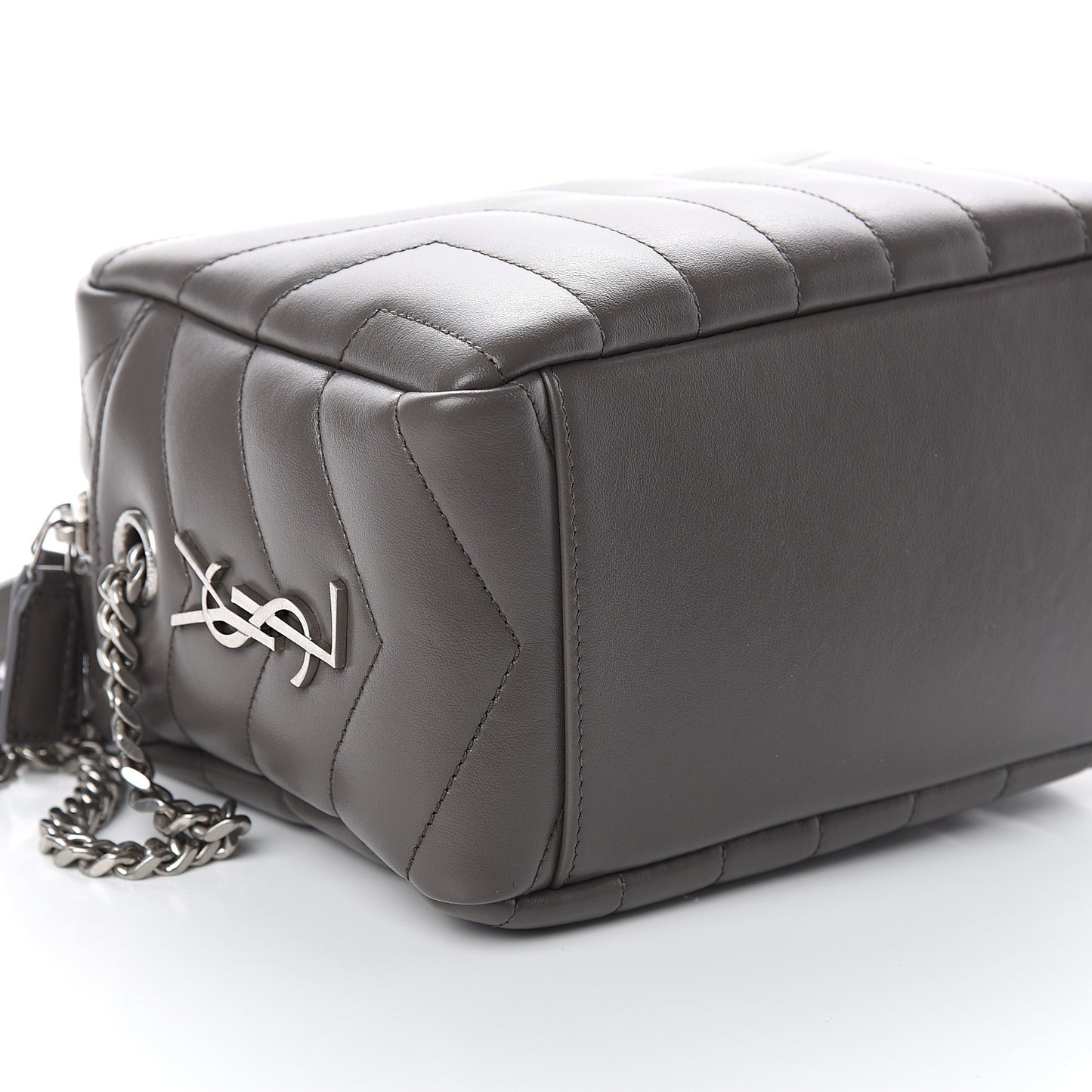Calfskin Y Quilted Monogram Small Loulou Bowling Bag Earth