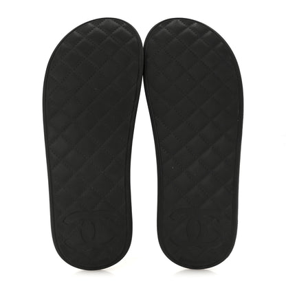 Chanel Thermoplastic PVC Camellia Mule Sandals 38 Black Ivory 6 of 9