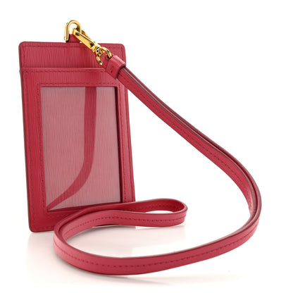Prada Vitello Move Triangle Lanyard Card Case Peonia 3 of 7