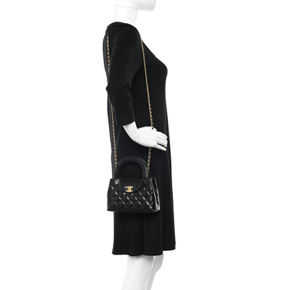 Chanel Shiny Aged Calfskin Quilted Nano Kelly Shopper Black 2 of 9
