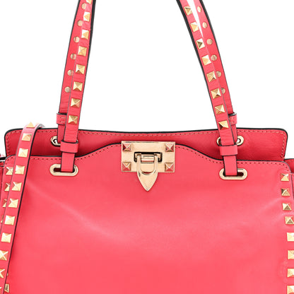 Valentino Garavani Vitello Small Rockstud Tote Deep Rose 7 of 10
