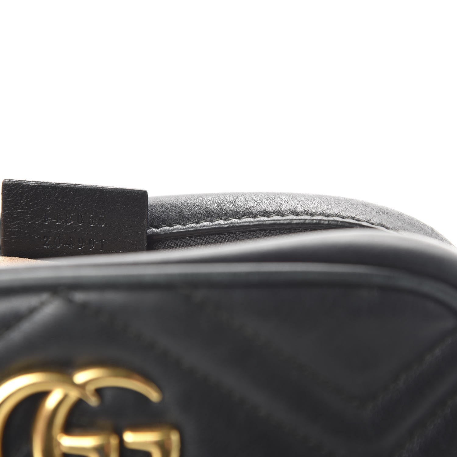Gucci Calfskin Matelasse Mini GG Marmont Chain Shoulder Bag Black 9 of 10
