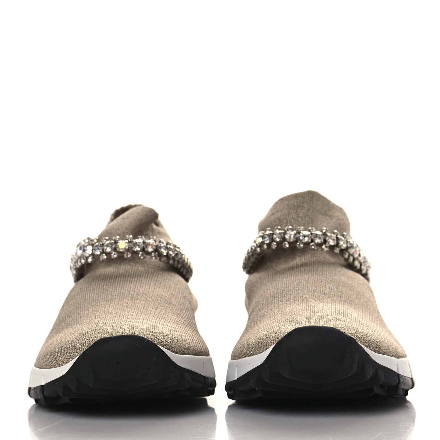 Jimmy Choo Knit Crystal Verona Sneaker 37 Beige 2 of 8