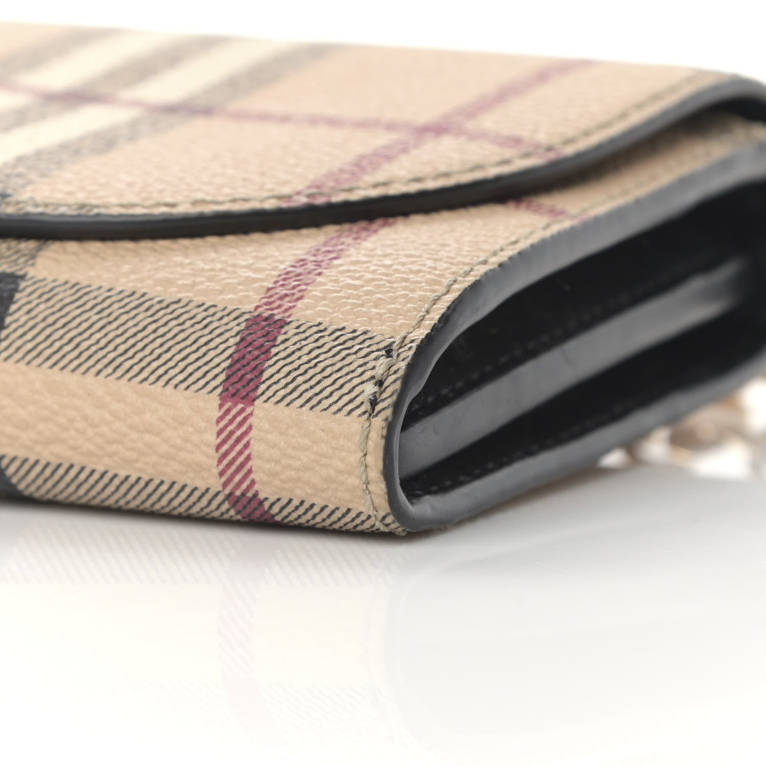 Burberry Haymarket Check Henley Wallet On Chain Black 11 of 13