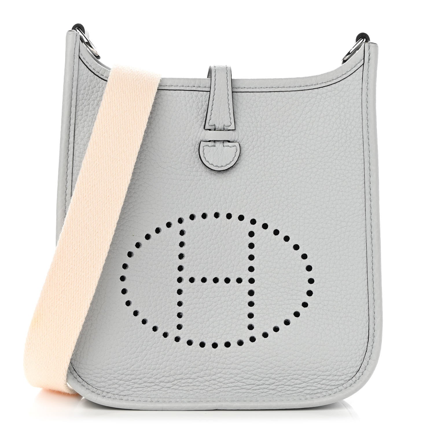 Hermes Taurillon Clemence Amazone Evelyne TPM Bleu Pale Nata 1 of 12