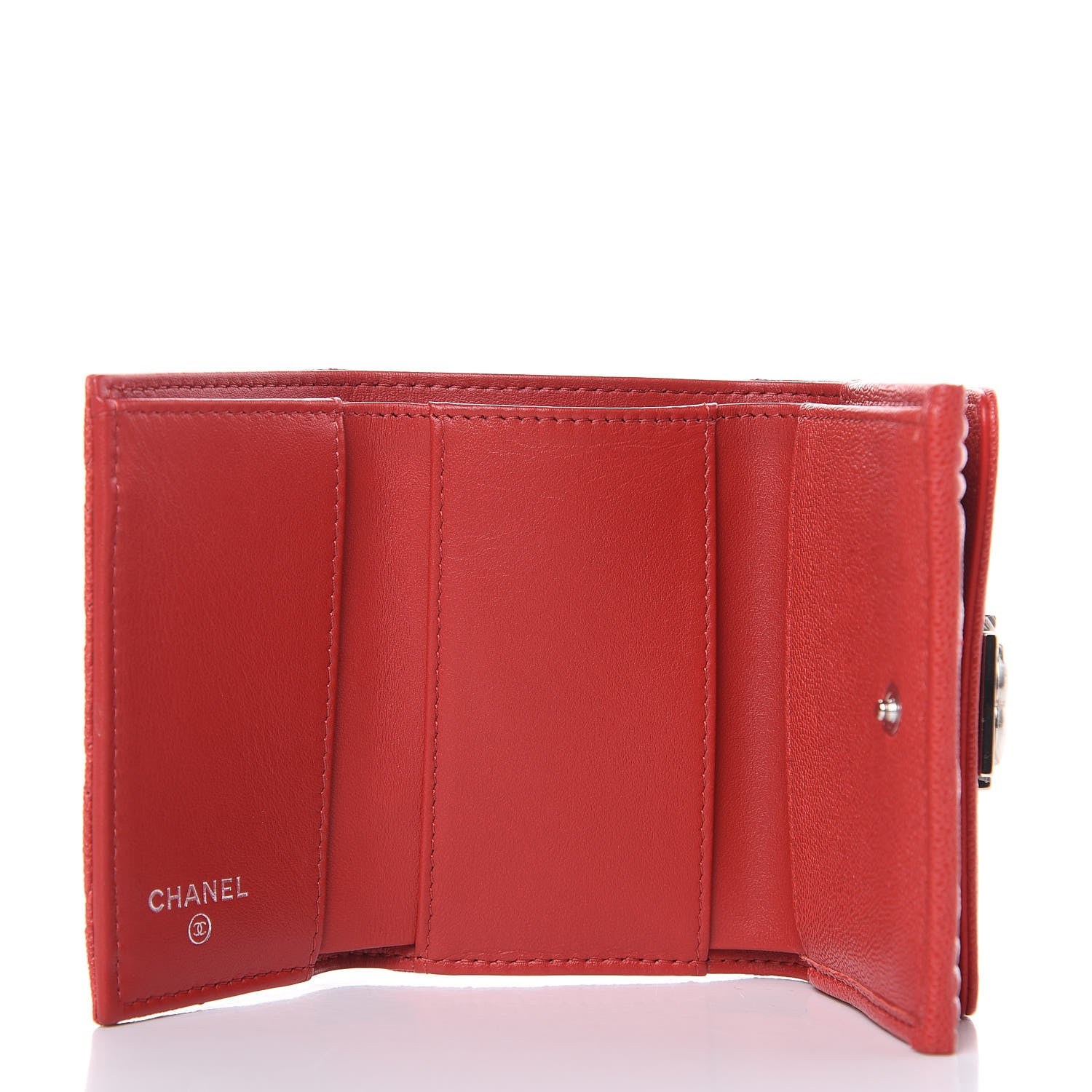 Chanel Caviar Quilted Small Boy Flap Wallet Red 5 of 9