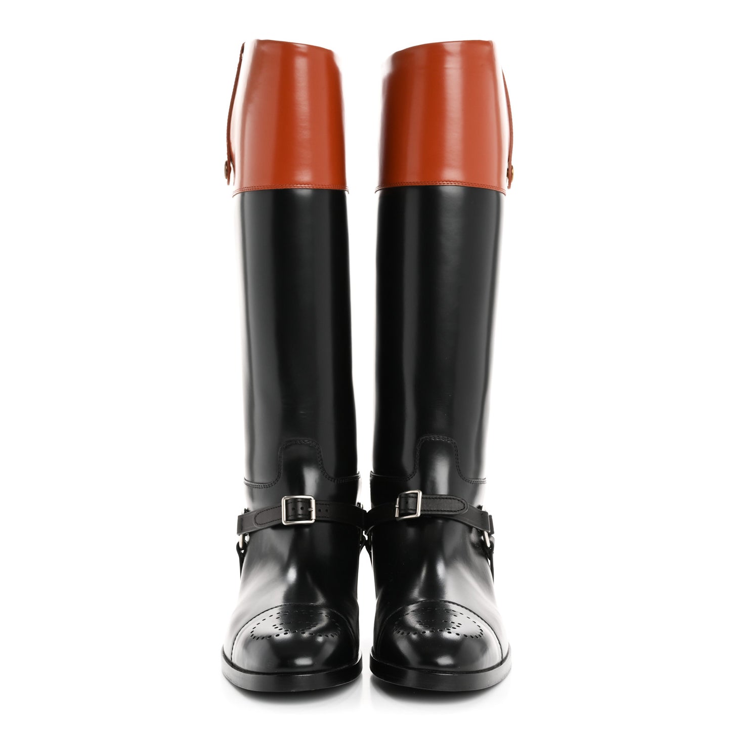 Cordovan Lux Mens Zelda Harness Riding Boots 8 Black Amber Honey