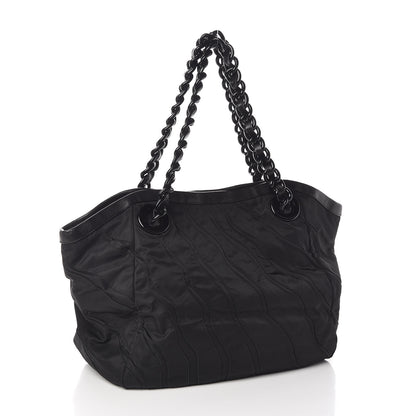 Prada Tessuto Nylon Stripes Tote Black 3 of 9