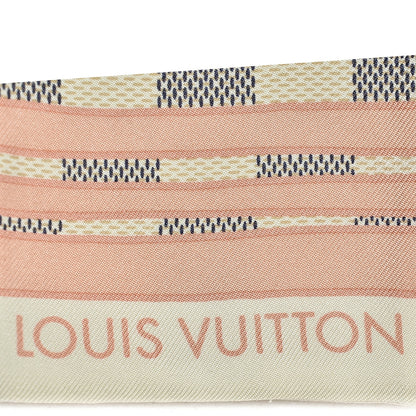Louis Vuitton Silk Damier Azur Tahitienne Bandeau Rose Ballerine 3 of 6
