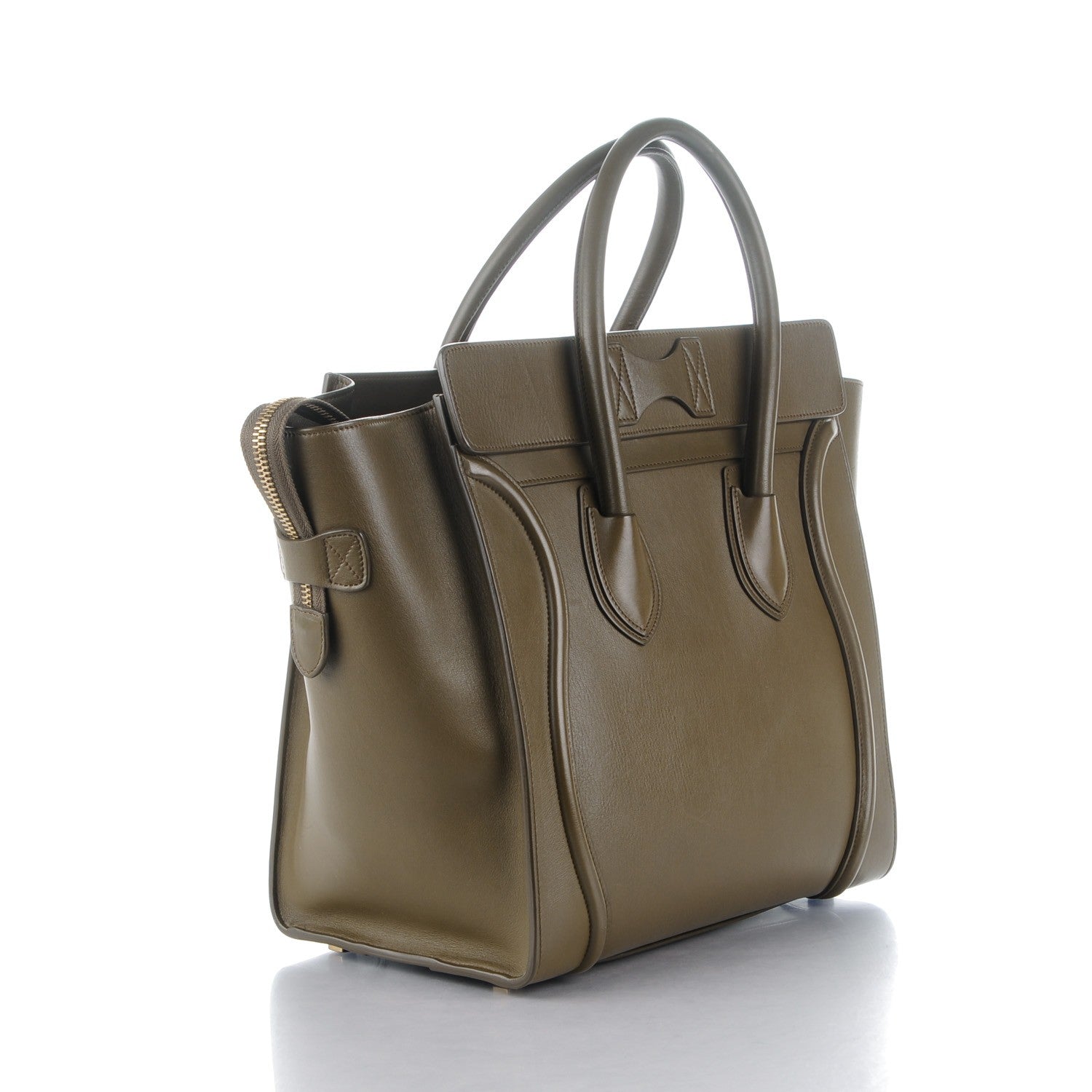 Celine Smooth Calfskin Mini Luggage Khaki 3 of 8