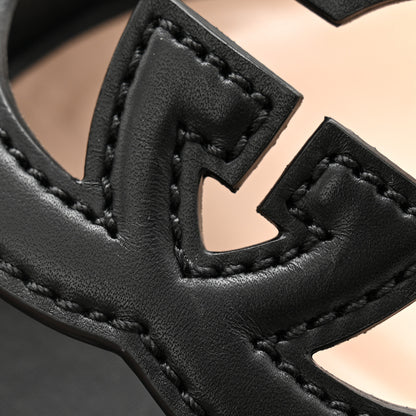 Gucci Cosmos Softy Calfskin Interlocking G Cut Out 55mm Slide Sandals 41.5 Black 8 of 9