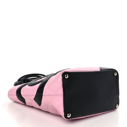 Chanel Calfskin Quilted Medium Cambon Tote Pink Black 4 of 11