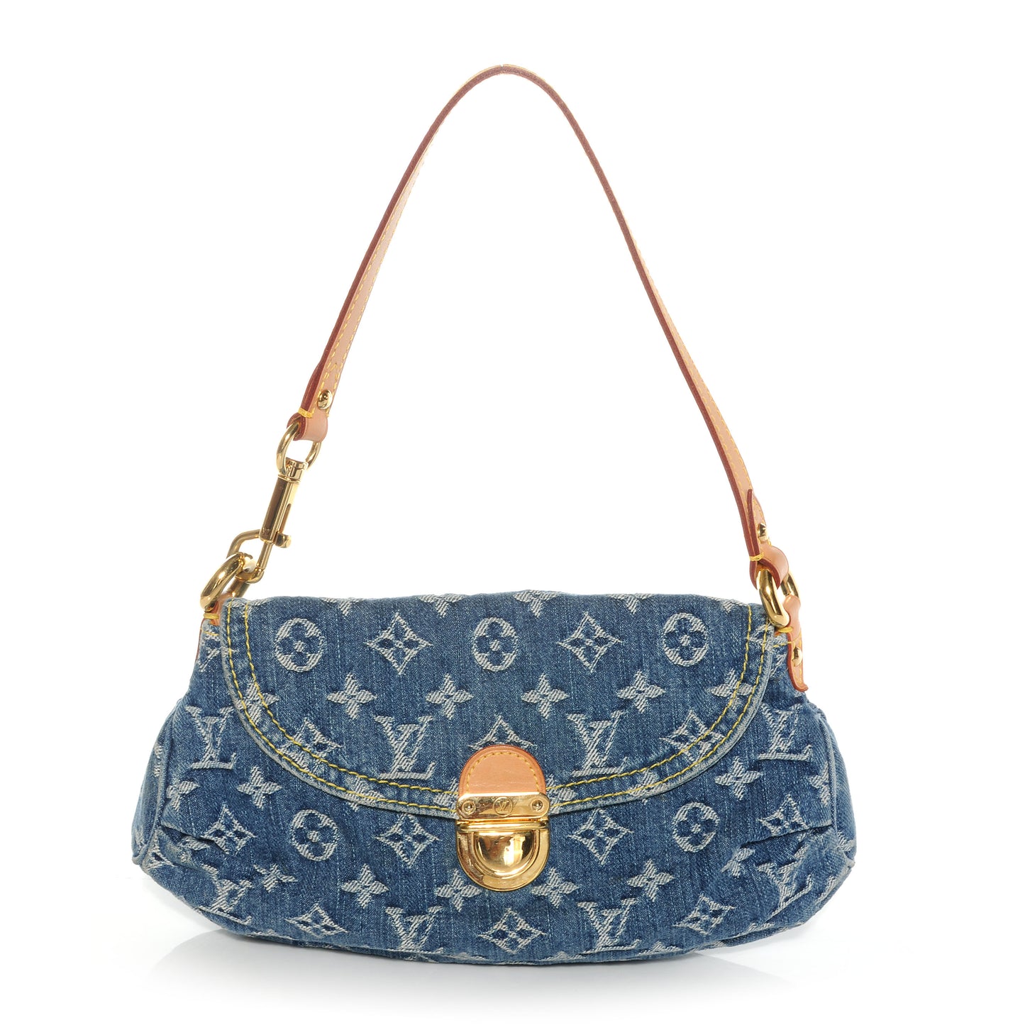Monogram Denim Mini Pleaty Blue