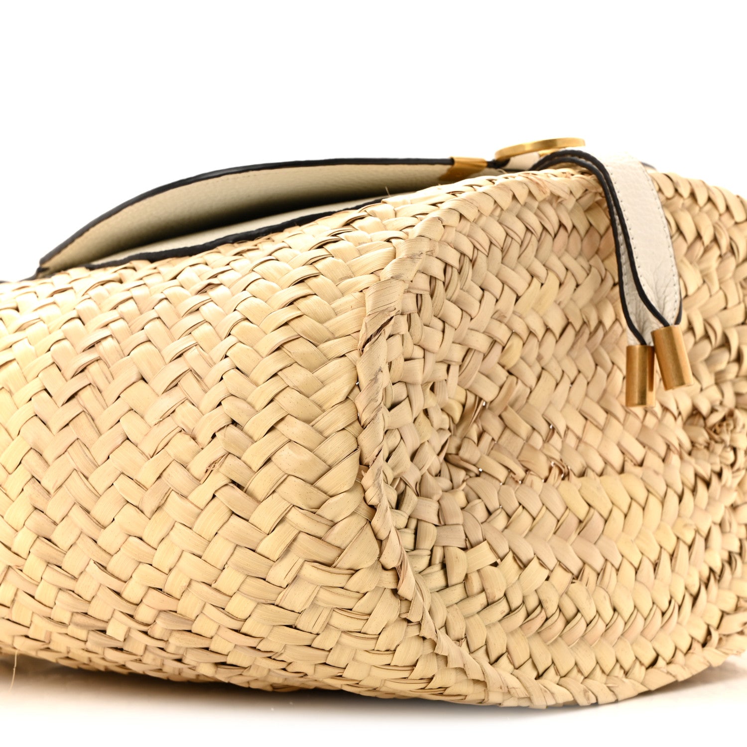Chloe Raffia Grain Calfskin Medium Marcie Basket White 9 of 13