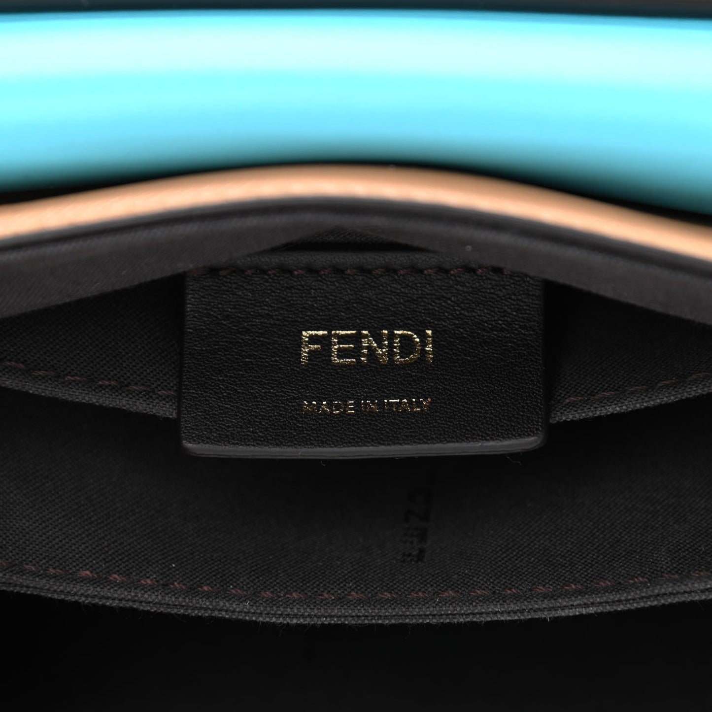 Shiny Nappa Small ID Shoulder Bag Beige Turquoise