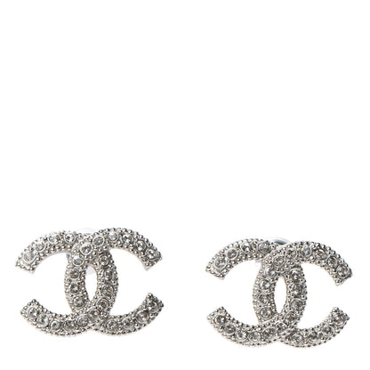 Chanel Crystal CC Earrings Silver 1 of 5