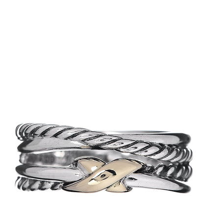David Yurman Sterling Silver 18K Yellow Gold 6mm X Crossover Ring 47 4 1 of 4