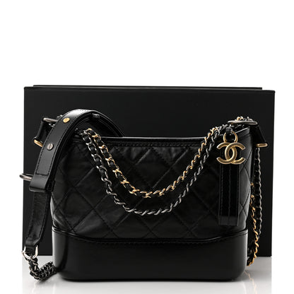 Chanel Aged Calfskin Quilted Small Gabrielle Hobo Black 11 of 11