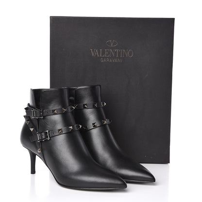 Valentino Garavani Calfskin Rockstud Double Buckle 65mm Ankle Boots 35 Black 8 of 8