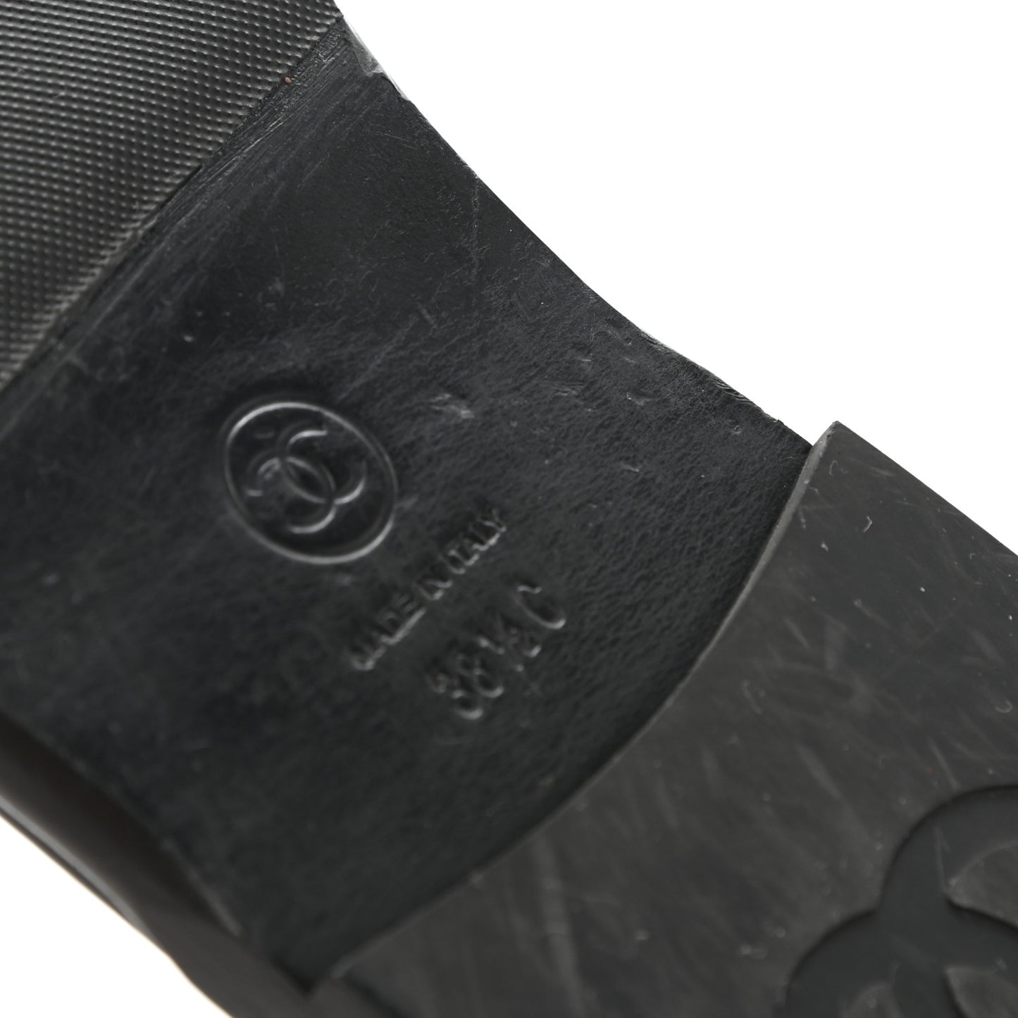 Patent CC Slide Sandals 38.5 Black