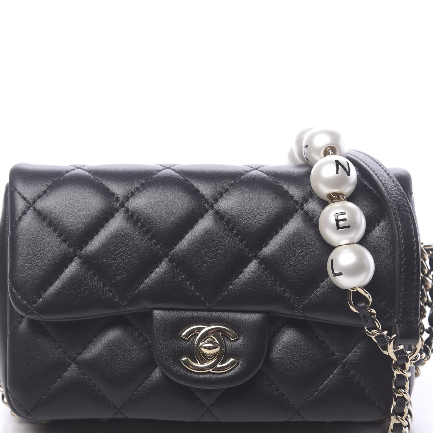 Lambskin Quilted Mini My Precious Flap Black