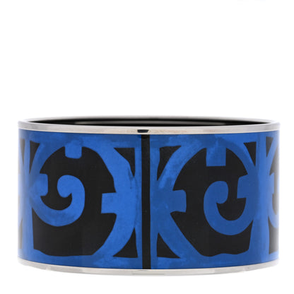 Hermes Enamel Printed Extra Wide Balcons du Guadalquivir Bracelet 70 Blue 3 of 6