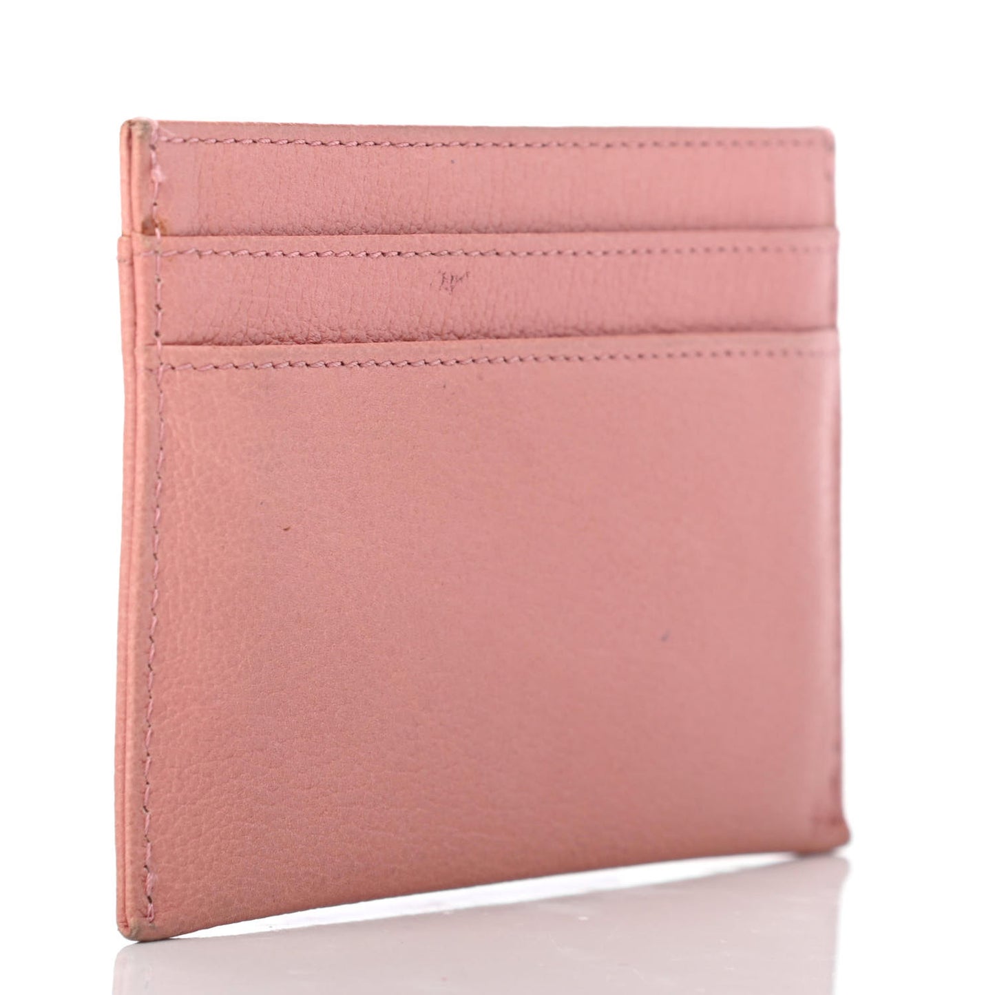 Goatskin Camellia Embossed Card Holder Pink