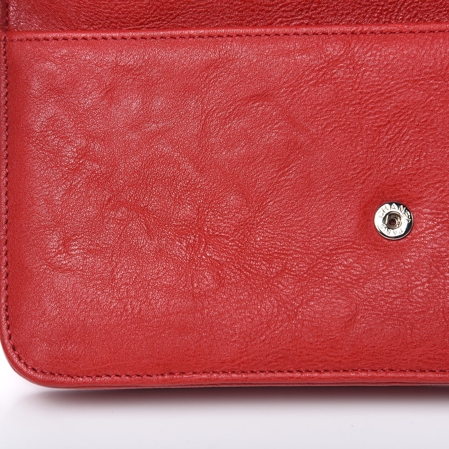Calfskin Quilted Chain Around Boy Wallet On Chain WOC Red