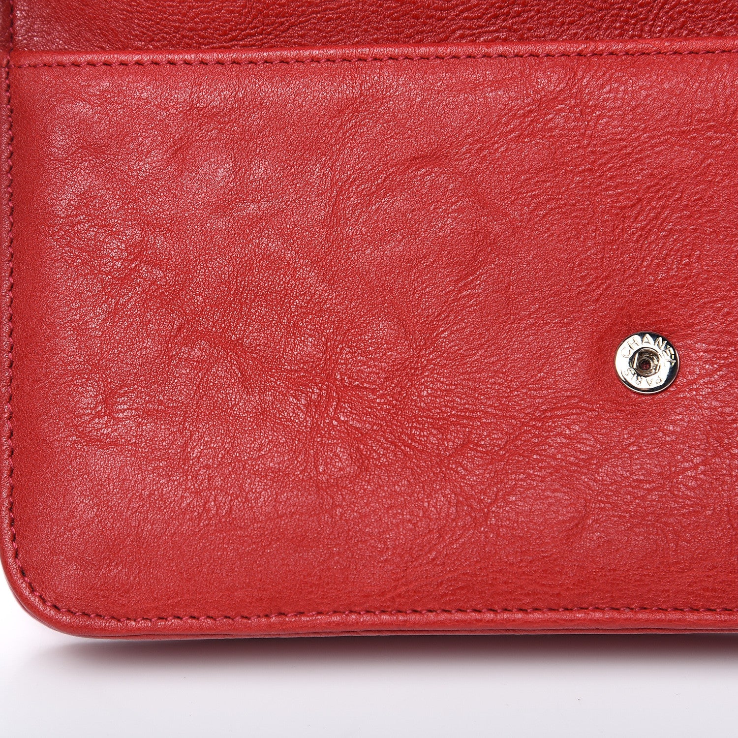 Chanel Calfskin Quilted Chain Around Boy Wallet On Chain WOC Red 12 of 13