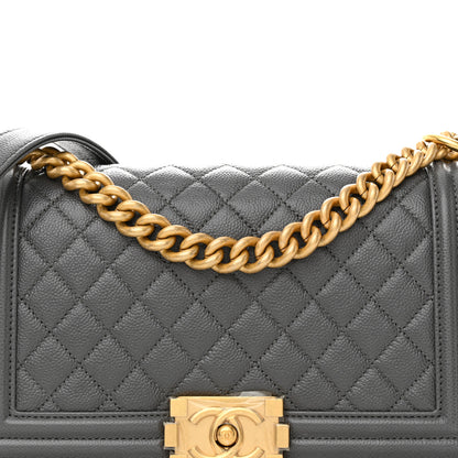 Chanel Caviar Quilted Medium Boy Flap Grey 8 of 10