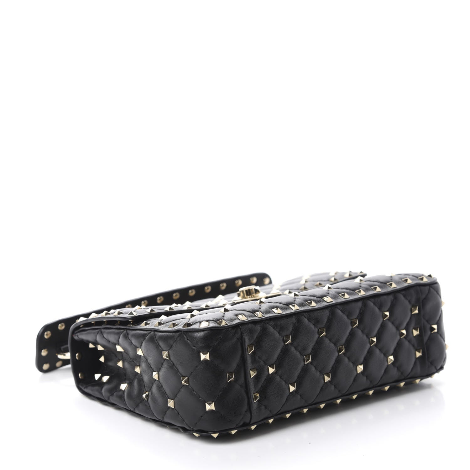 Valentino Garavani Lambskin Medium Rockstud Spike Shoulder Bag Black 4 of 9