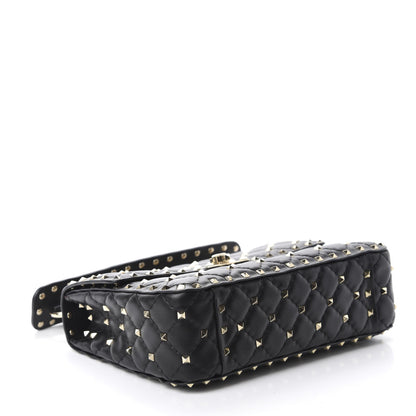 Valentino Garavani Lambskin Medium Rockstud Spike Shoulder Bag Black 4 of 9