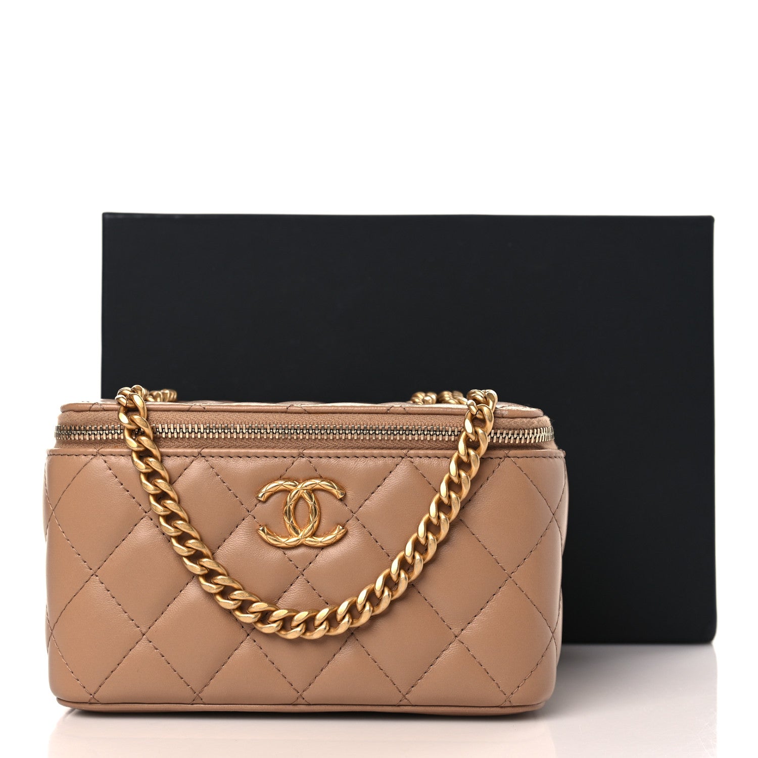 Chanel Lambskin Quilted Small Pillow Crush Vanity Case With Chain Beige 10 of 10