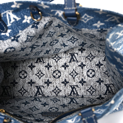 Louis Vuitton Monogram Jacquard Denim Onthego MM Bleu 5 of 9