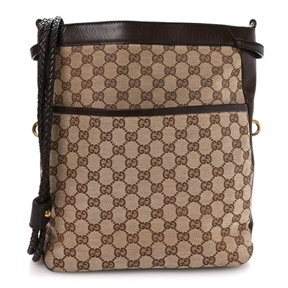 Gucci Monogram Braided Shoulder Bag Brown 1 of 9