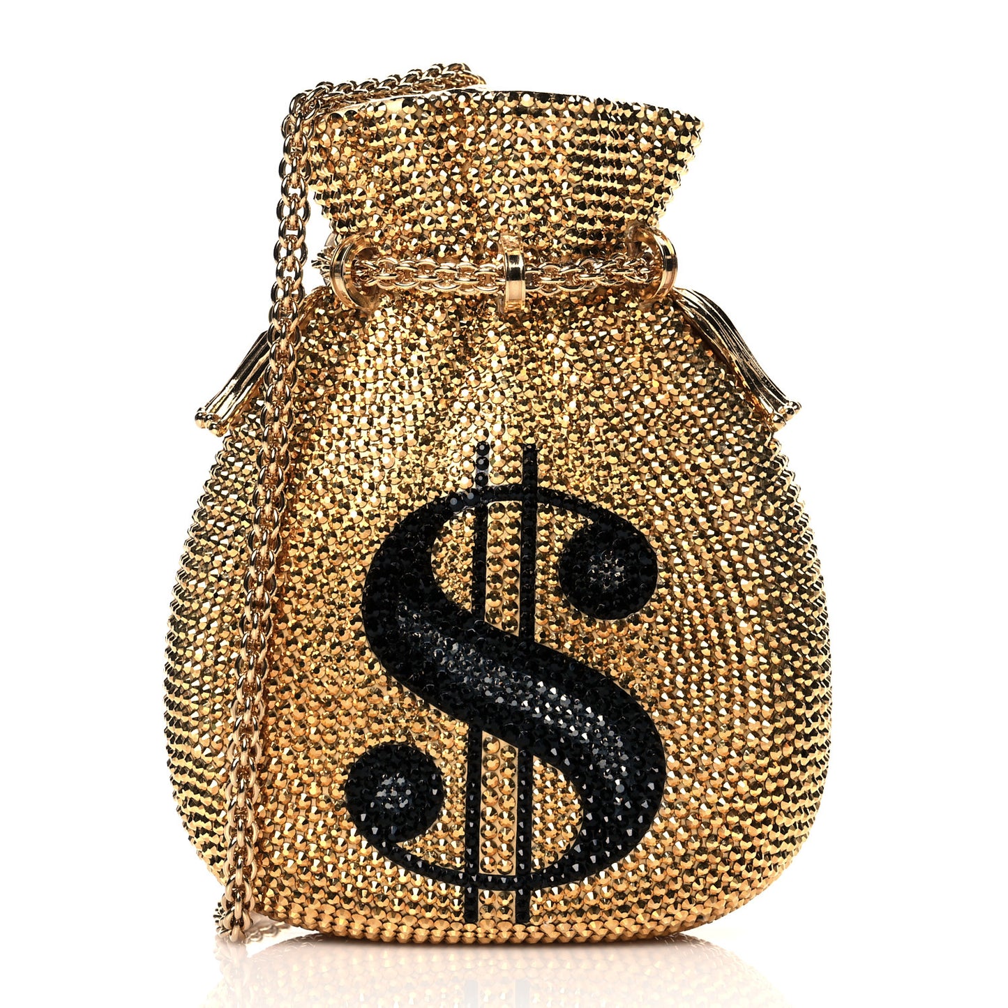 Crystal Money Bags Minaudiere Clutch Gold