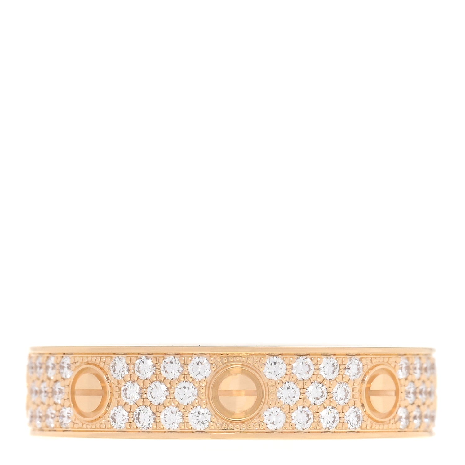 Cartier 18K Yellow Gold Diamond 4mm LOVE Wedding Paved Band Ring 58 8.25 3 of 5