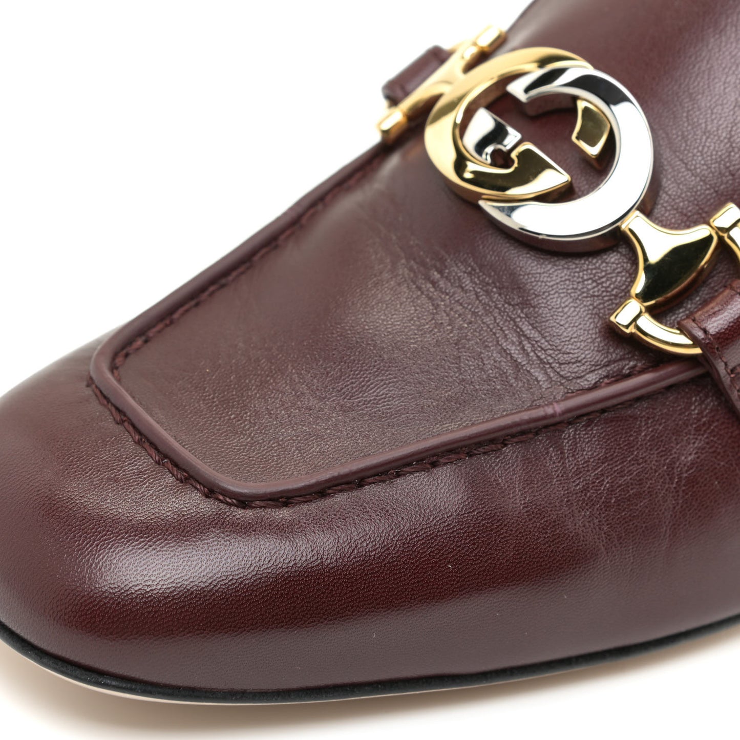 Malaga Kid Zumi Mid Heel Loafers 37.5 Vintage Bordeaux