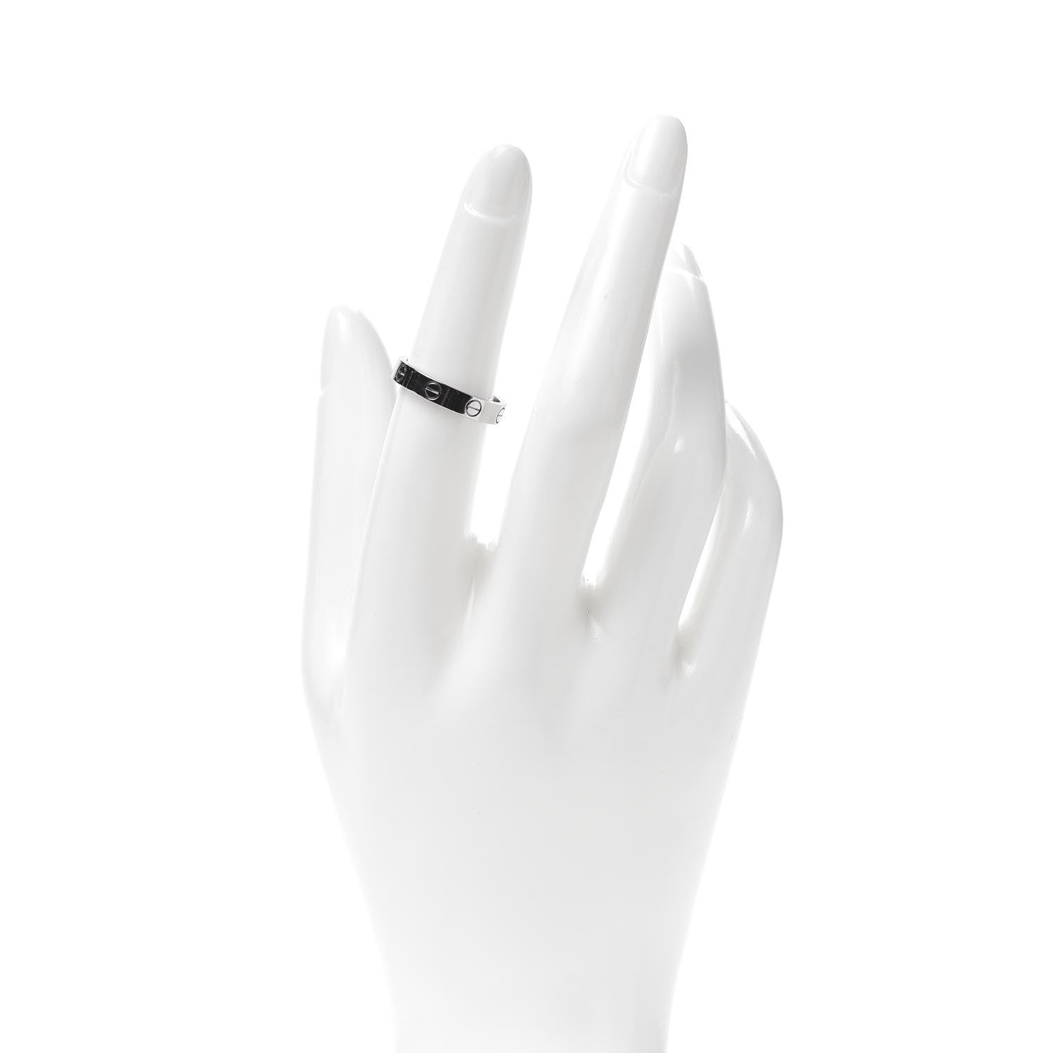 Cartier 18K White Gold 3.5mm LOVE Wedding Band Ring 52 6 2 of 4